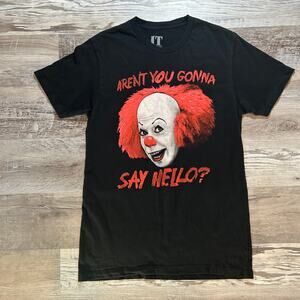 IT Movie Pennywise Horror Graphic T-Shirt Black Cotton Small Halloween
